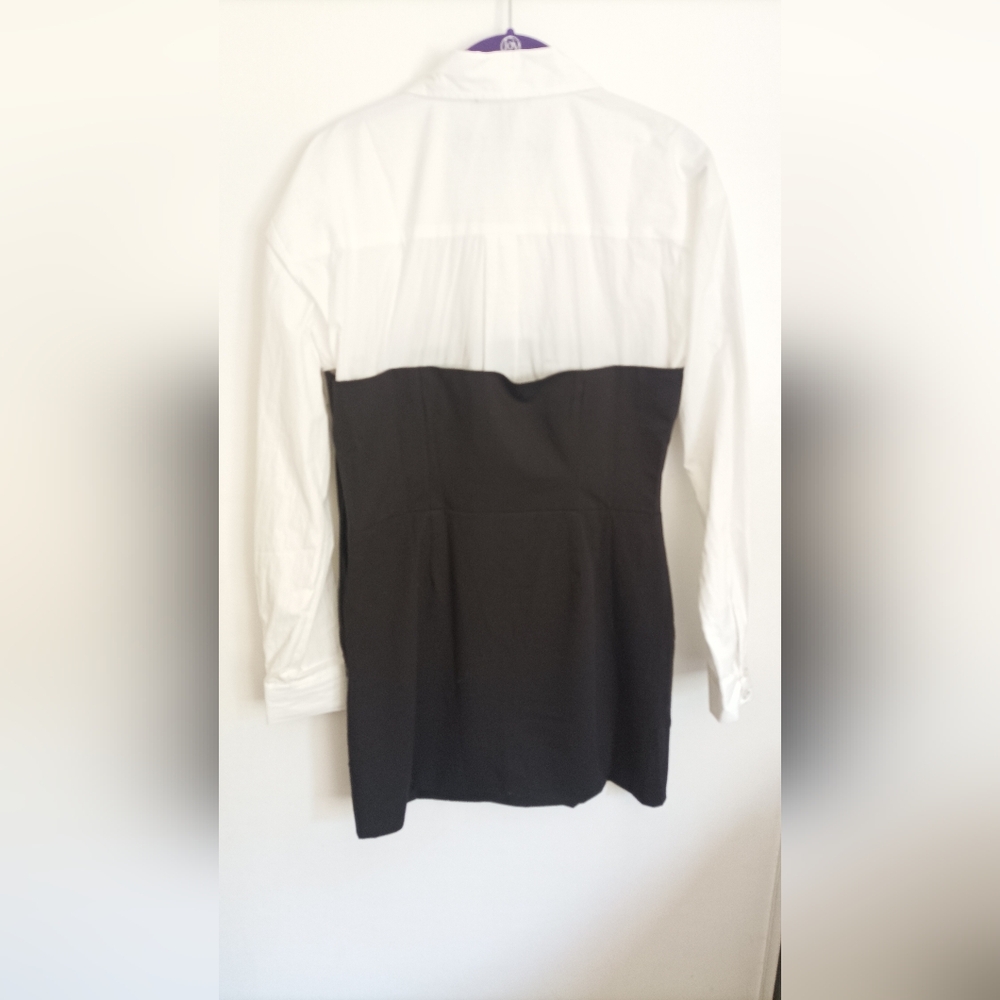 Forever 21 White Collared Shirt Dress